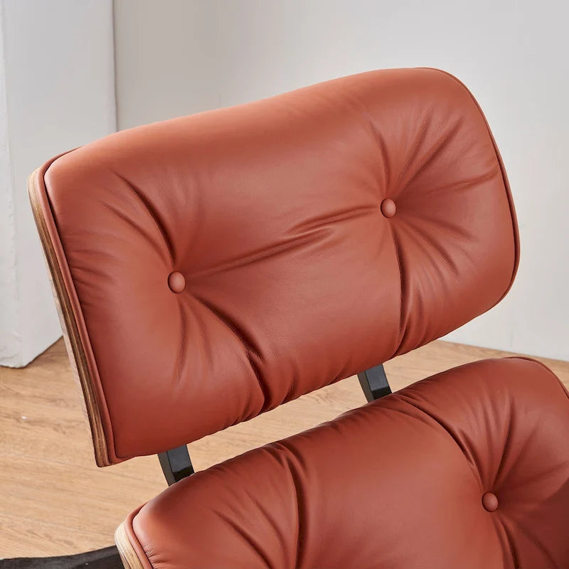 Poltrona lounge reclinabile in pelle dal design moderno di metà secolo