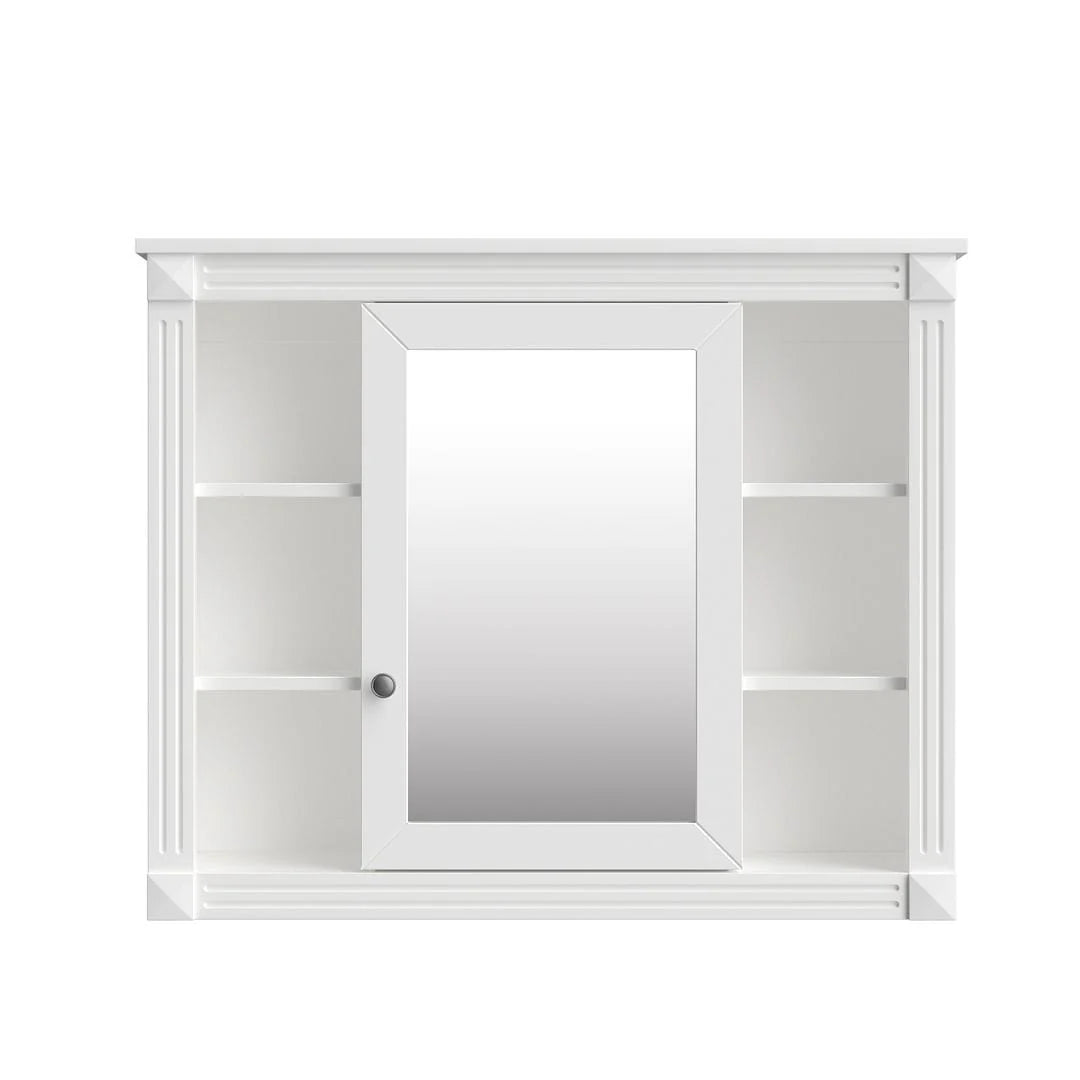 36-Zoll moderner Waschtischunterschrank mit Aufsatzwaschbecken und Spiegelschrank, 2 Türen und 2 Schubladen
