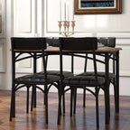 Conjunto de mesa de jantar retangular para 4 pessoas com cadeiras estofadas