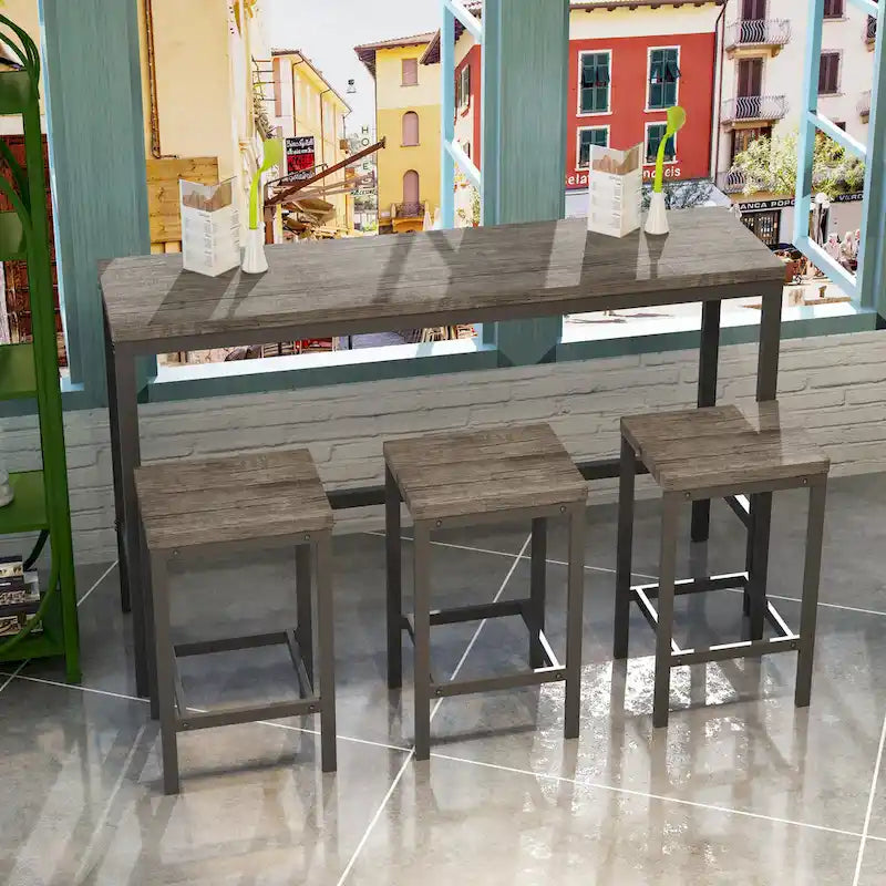 Bistrotisch-Set mit 3 Hockern