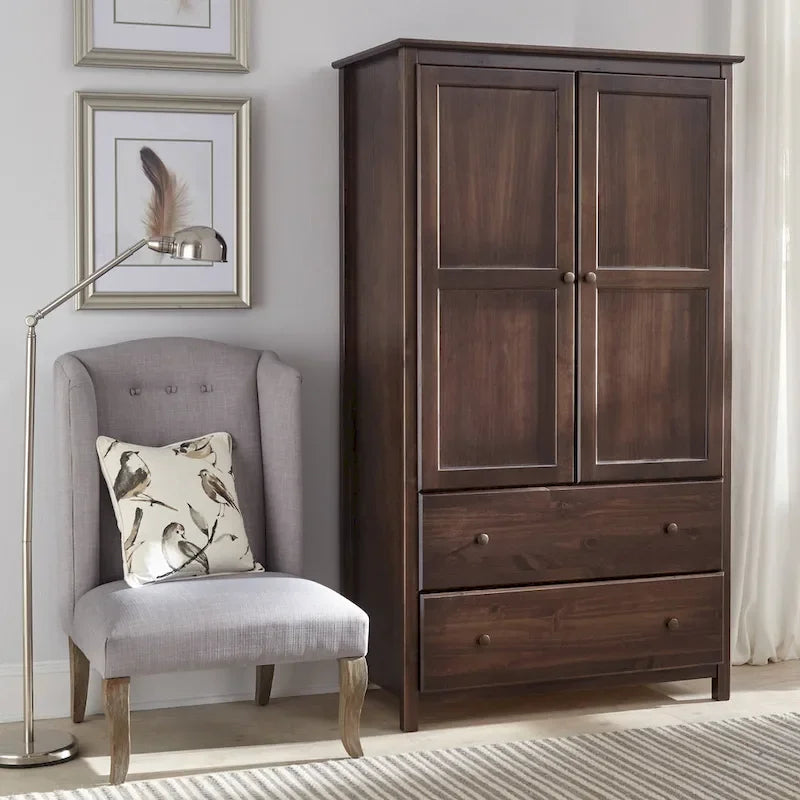 Armoire en bois massif à 2 portes - 41x72x22