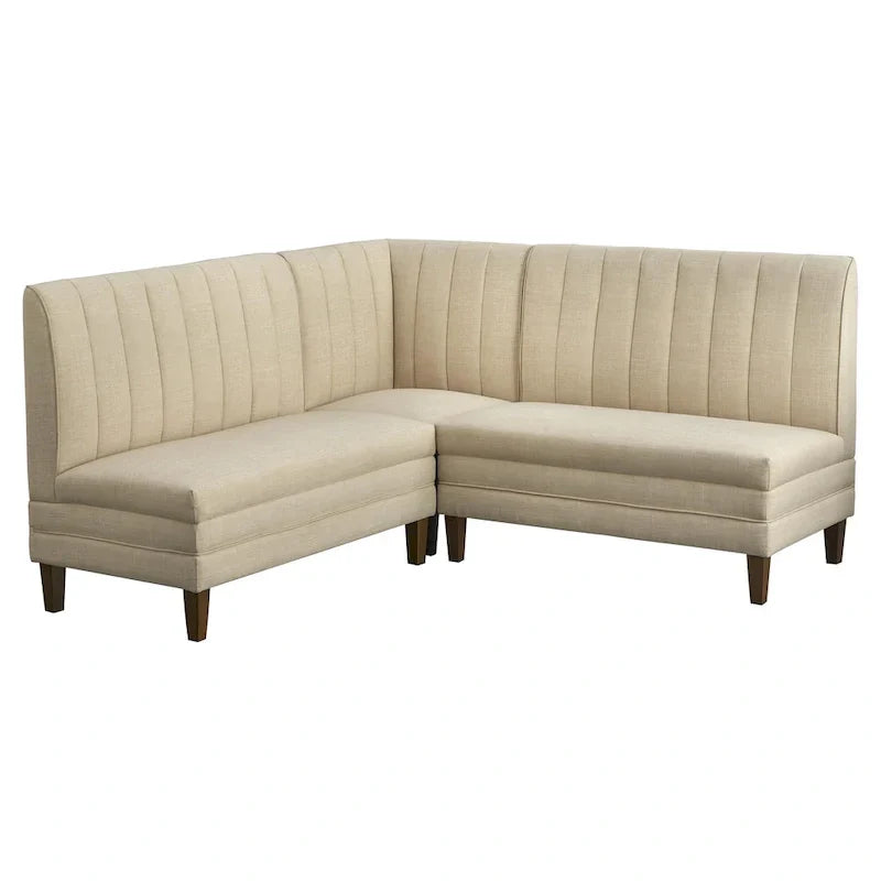Conjunto de banqueta estofada de 3 peças Lifestorey Kerrington com costas caneladas