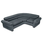 Intex Ecksofa in L-Form, aufblasbare Lounge-Couch mit Getränkehaltern, Grau (2er-Pack) – 26