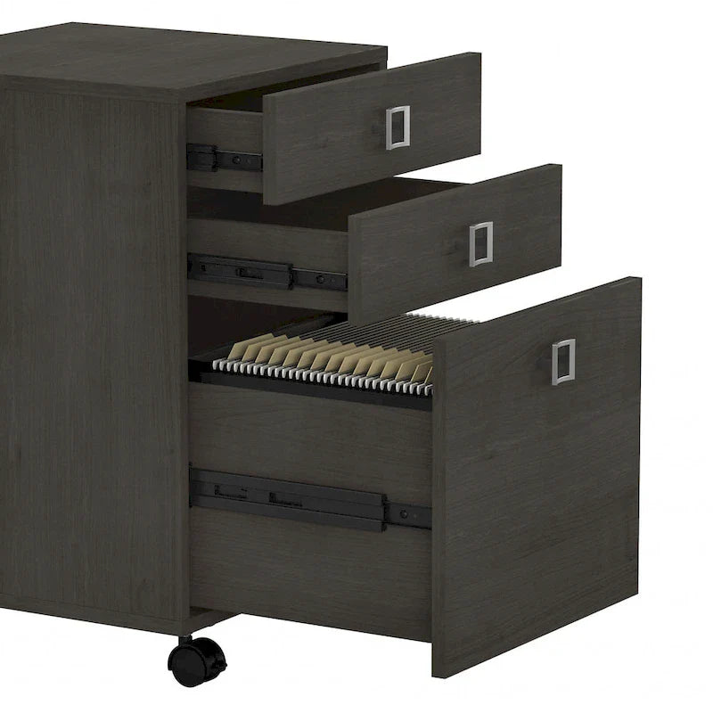 Echo L-vormig bureau met opzetkast en laden