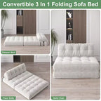 Divano letto futon pieghevole in velluto a coste, poltrona letto trasformabile da pavimento con cuscino e supporto per la schiena