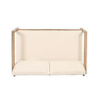Gartenmöbel-Set aus Akazienholz, Outdoor-Sitzgruppe mit Couchtisch und weichen Polstern für Hinterhof, Veranda und Balkon, Beige – Merax