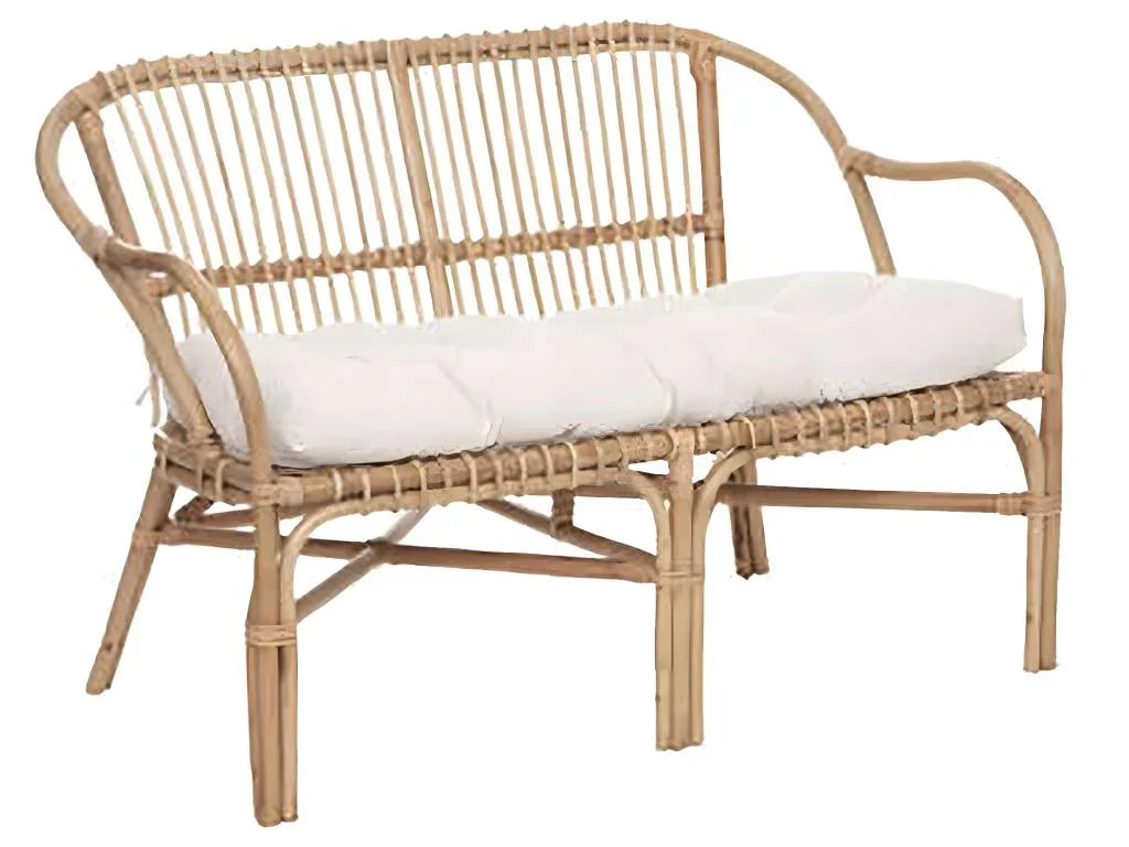 Banc deux places en rotin - Blanc