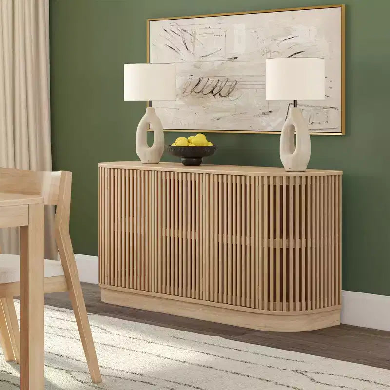 Credenza Plank+Beam Contour in legno massello con 3 ante, mobile TV da 59 pollici per il soggiorno