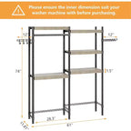 Półka nad pralkę, 5-poziomowy regał na suszarkę z regulacją wysokości, półka łazienkowa, oszczędzający miejsce regał do łazienki i pralni