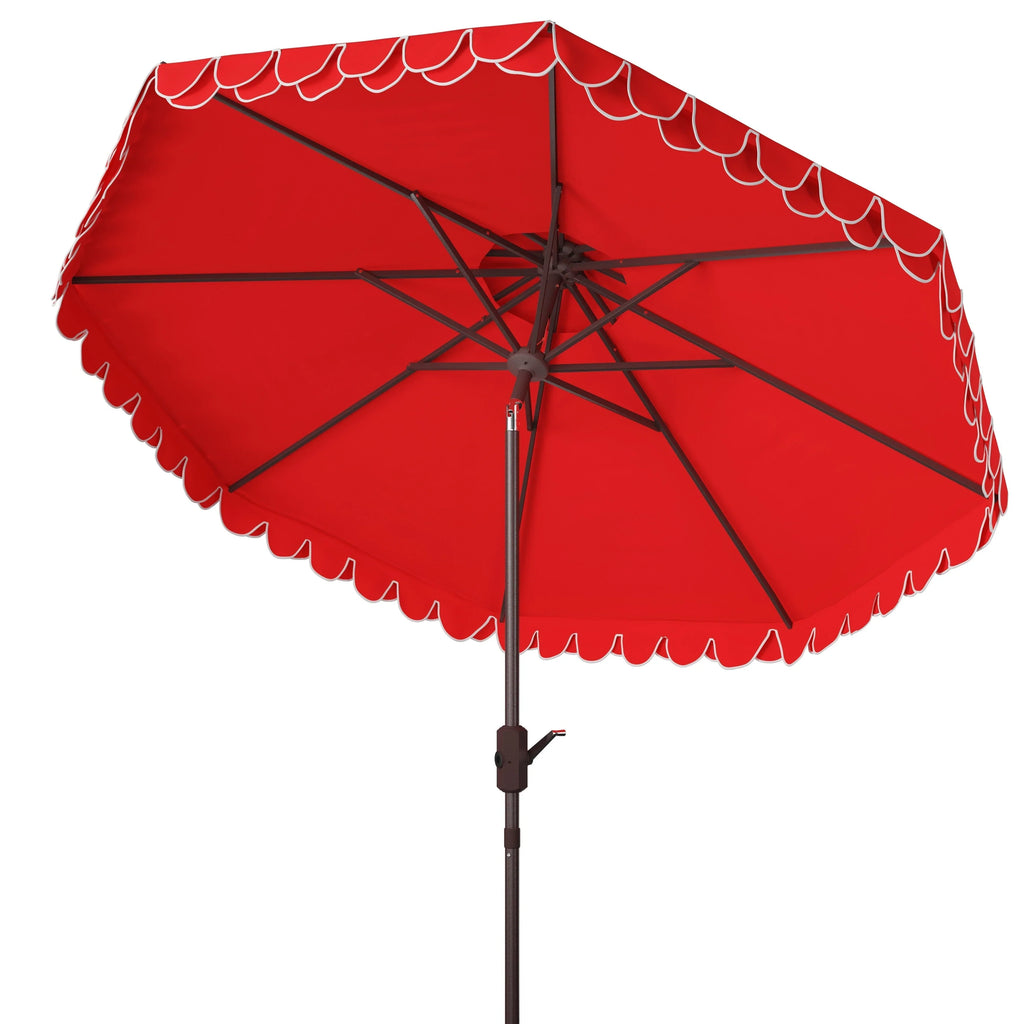 Parasol extérieur SAFAVIEH Kjerstin avec volant, 9 pieds, double toit