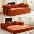 Sofá-cama convertível Mixoy com abertura extraível, apoio de braços móvel, colchão dobrável, sofá de chão removível e lavável