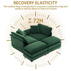 Zweisitzer-Sofa mit 2 Sitzkissen, 2 Kissen und 2 Hockern, bequemes Sofa – tiefes Wohnzimmer-Sofa, modulares Sofa