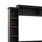 Ensemble mural de centre multimédia de style ferme 4-en-1 ModernLuxe, compatible avec les téléviseurs jusqu'à 70 pouces, meuble TV avec étagères réglables et tiroirs