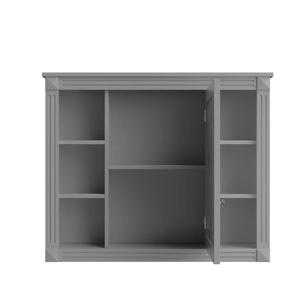 36-Zoll moderner Waschtischunterschrank mit Aufsatzwaschbecken und Spiegelschrank, 2 Türen und 2 Schubladen