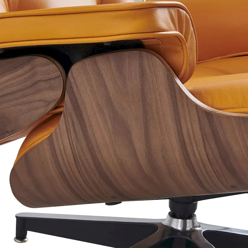 Poltrona lounge reclinabile in pelle dal design moderno di metà secolo