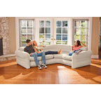 Intex Ecksofa in L-Form, aufblasbare Lounge-Couch mit Getränkehaltern, Grau (2er-Pack) – 26
