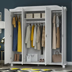 Guarda-roupa de 4 portas Kyle da Palace Imports, 100% em madeira maciça, com portas de madeira maciça ou espelhadas