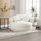 Runder Lazy-Sofa-Sessel -C Weiß/Blau/Grau/Gelb/Orange/Rosarot/Marineblau/Grün, Einzel- und Zweisitzer