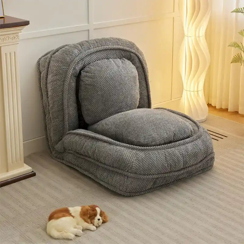 Leniwa sofa z 5 regulowanymi pozycjami, do siedzenia, spania i składania, idealna do sypialni lub salonu