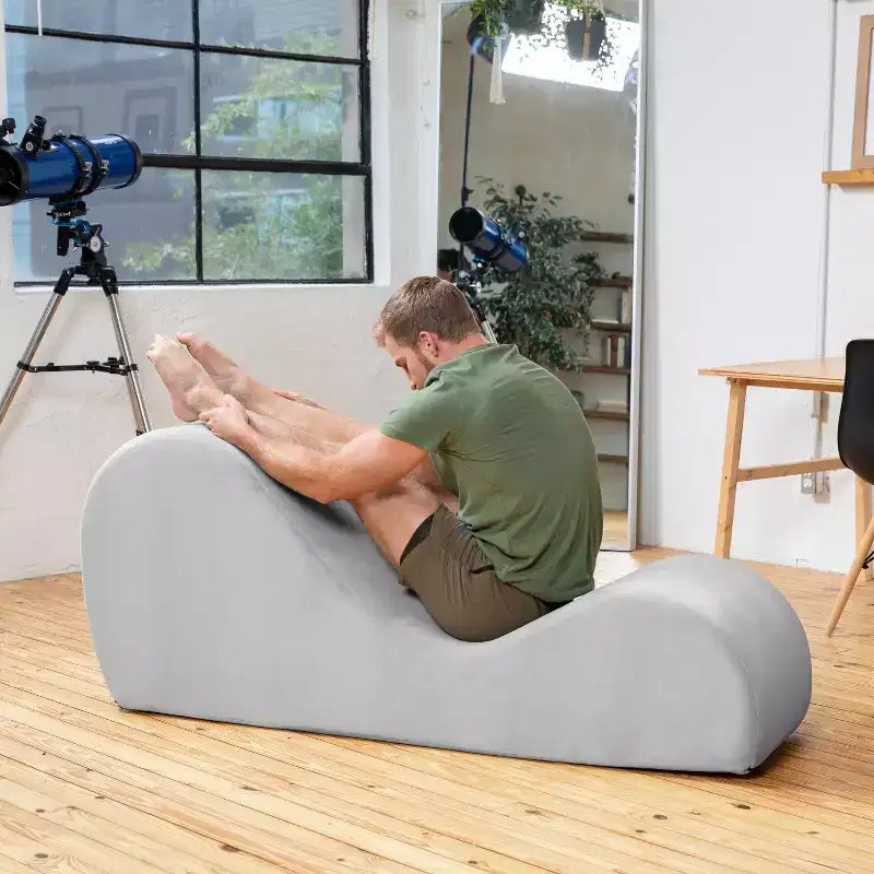 Elegantní lenoška Avana na jógu - vyrobeno v USA - skvělá na protahování, relaxaci, cvičení a další aktivity, 60D x 18W x 26H palců, světle šedá