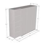 Kleiderschrank mit drei Spiegeln