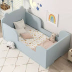 Lit au sol en forme d’ours Okak pour enfants de 3 à 6 ans, cadre de lit pour tout-petit avec barrière de sécurité, joli lit pour enfants en forme d’animal