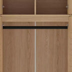 70.87Tall 8-Door Large Capacity Armoire Wardrobe Closet with Hanging Rod, Adjustable Shelves and Rattan Decorative Doors