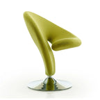 Manhattan Comfort Curl drehbarer Akzentstuhl aus Wollmischgewebe mit Chromgestell (2er-Set)