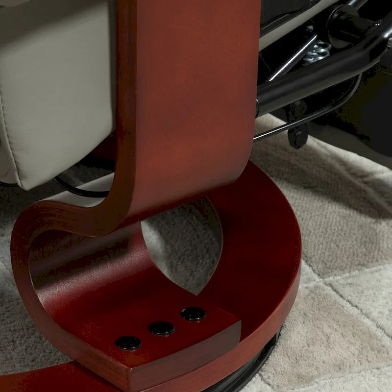 Fauteuil inclinable HomCom en similicuir, réglable, à base pivotante et commande manuelle, avec repose-pieds confortable et relaxant