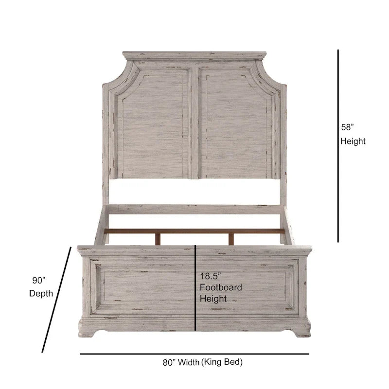 Conjunto de quarto Palisade de 5 peças, branco antigo
