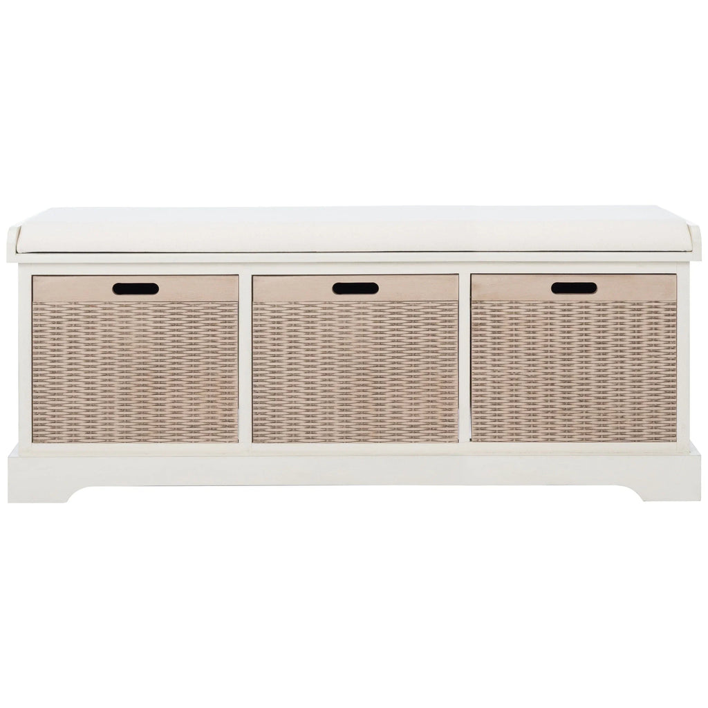 Úložná lavice SAFAVIEH Fiorello se 3 zásuvkami a polstrováním - 47.3 W x 15 L x 19 H - 47Wx15Dx19H