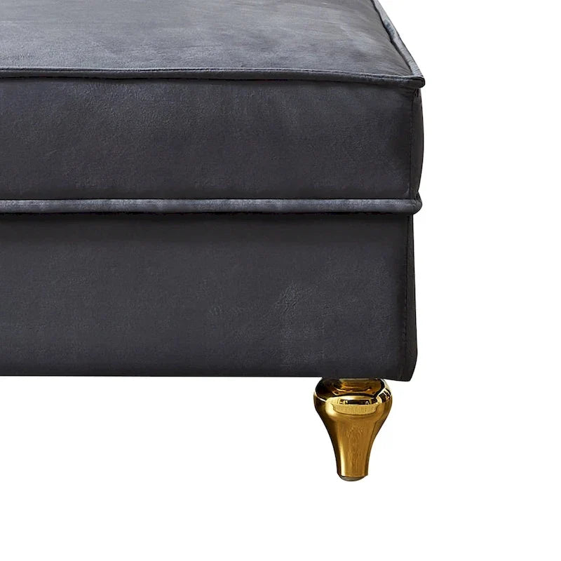 Elegante französische Chaiselongue mit Samtbezug, Stauraum und Kissen