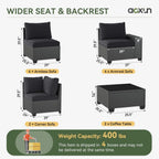 Ensemble de mobilier de terrasse extérieur avec coussins épaissis de 10 cm