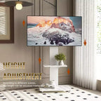 TV stolek pro televizory 32-75, mobilní TV vozík s nastavitelnou výškou, zásuvkou a kolečky do obývacího pokoje, ložnice nebo kanceláře -ModernLuxe