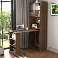 Mesa de estudo dobrável moderna GDFStudio Sinclair 36 de madeira com arrumação