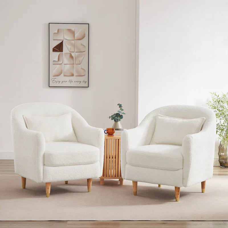28,34 Zoll, 2er-Set Akzent-Sessel, Samt-Sessel im Fassondesign mit Beinen aus Massivholz