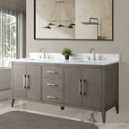Mobile bagno Vanity Art 72 con doppio lavabo e piano in marmo composito