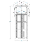 Meuble de rangement d’angle haut avec 8 portes et 4 étagères