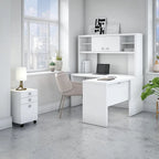 Echo L-vormig bureau met opzetkast en laden