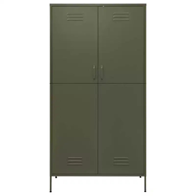 vidaXL Kleiderschrank olivgrün 89,9 x 50 x 180,1 cm aus Stahl