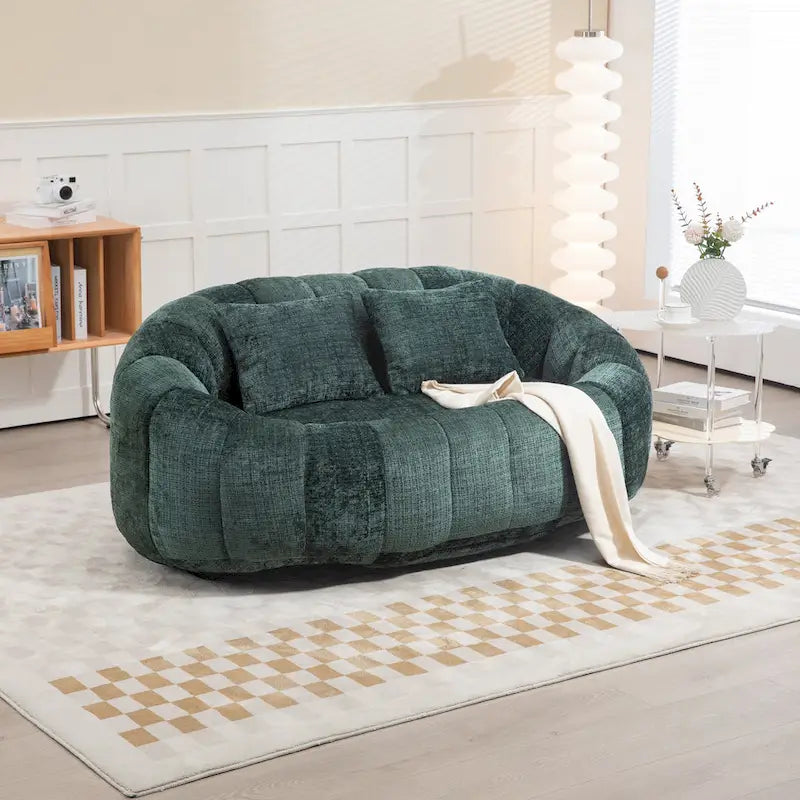 GDFStudio - Sofá descontraído Laurel em chenille para 2 pessoas, com espuma de alta densidade e conforto extra
