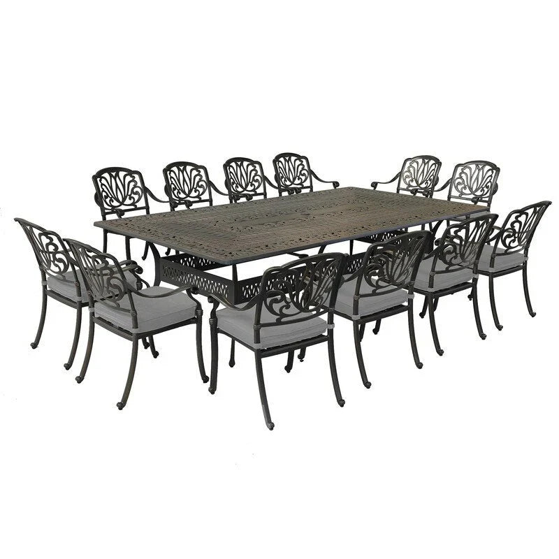 13dílná jídelní souprava Manasquan z gunmetal hliníku od Havenside Home