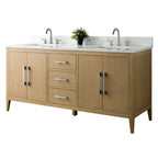 Mobile bagno Vanity Art 72 con doppio lavabo e piano in marmo composito