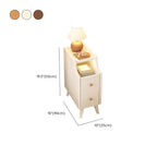 Narrow White Wood 2 Shelves Nightstand