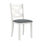VECELO eetkamerstoelen van massief hout met zitting van linnenstof, set van 2/4/6 eetkamerstoelen