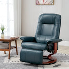 Fauteuil inclinable HomCom en similicuir, réglable, à base pivotante et commande manuelle, avec repose-pieds confortable et relaxant