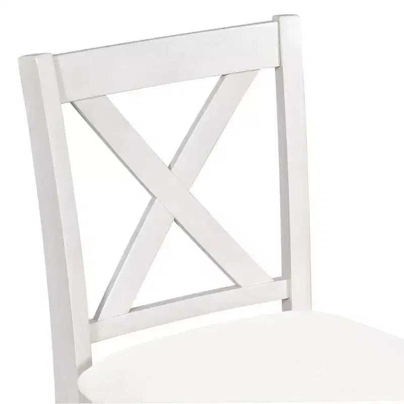 Conjunto Homy Casa de mesa de jantar e cadeiras de 5 peças, de altura de balcão, com prateleiras de arrumação, branco e nogueira, estilo quinta moderna