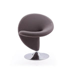 Manhattan Comfort Curl drehbarer Akzentstuhl aus Wollmischgewebe mit Chromgestell (2er-Set)