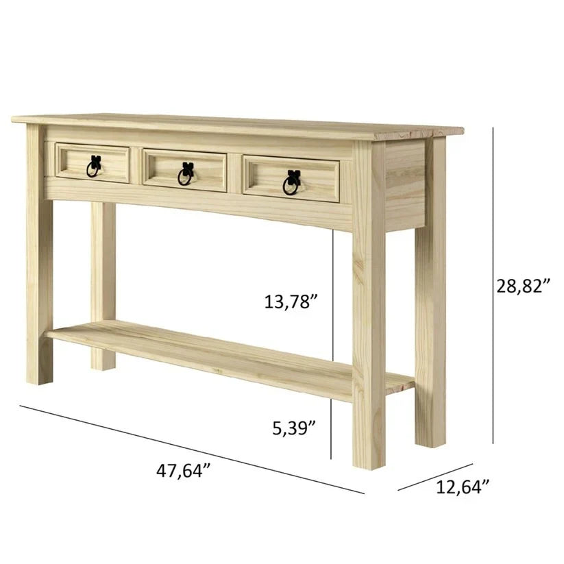 Holzkonsolentisch für den Flur mit 3 Schubladen Corona | Furniture Dash – N/A