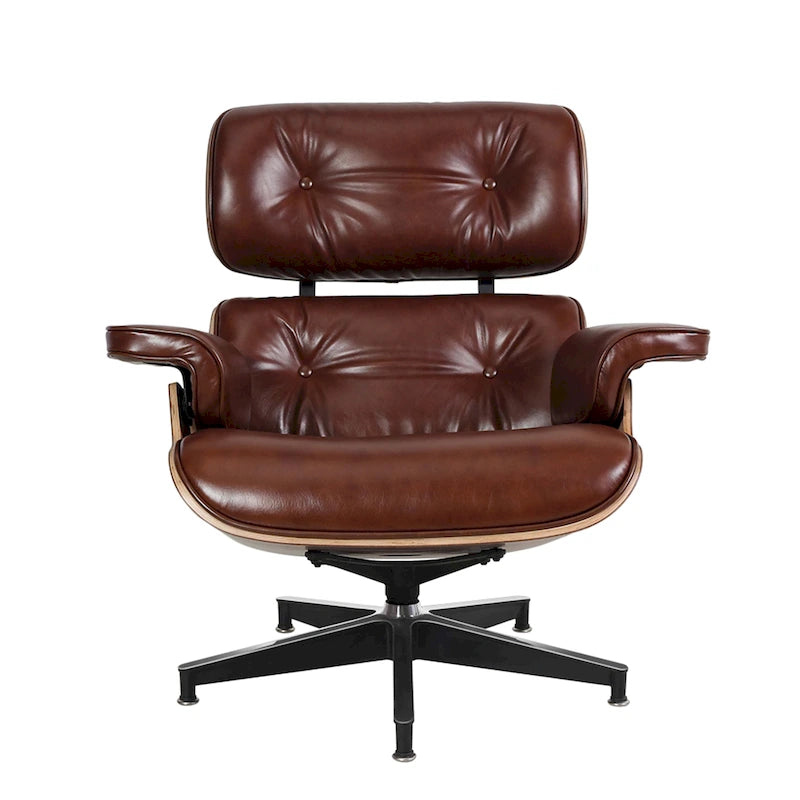 Moderner Ledersessel im Mid-Century-Stil, Relaxsessel mit Armlehnen und Liegefunktion